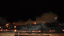 Požár tří hospodářských budov v Náměšti na Hané