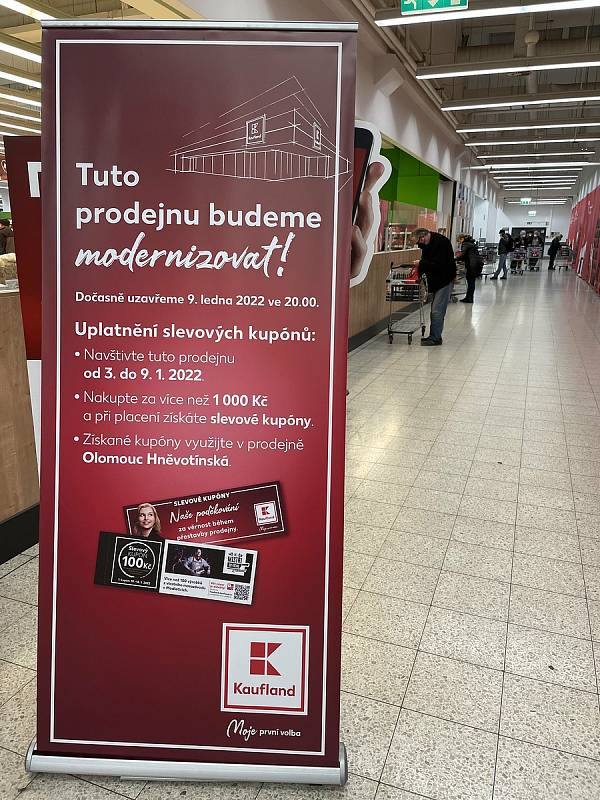 Kaufland ve Štursově ulici v Olomouci, leden 2022