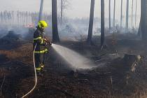 Požár lesa u Kozlova, 20. 3. 2022