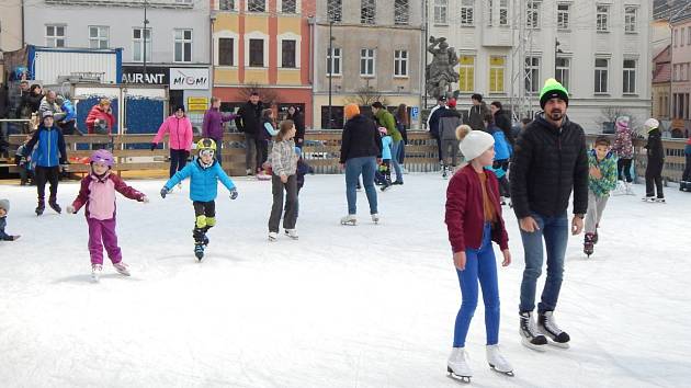 Bruslení na olomouckém Dolním náměstí.