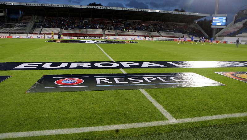 Zápas Evropské ligy FC FASTAV Zlín - FC Sheriff Tiraspol na Andrově stadionu v Olomouci