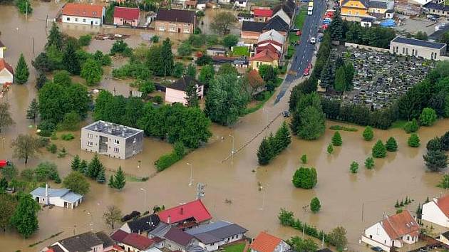 Zaplavené Troubky, úterý 18. května, 7 hodin ráno