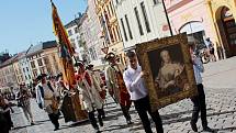 Marie Terezie navštívila Olomouc v rámci Svátků města. Od Korunní pevnůstky až na Horní náměstí ji doprovázel průvod vojáků v dobových kostýmech.