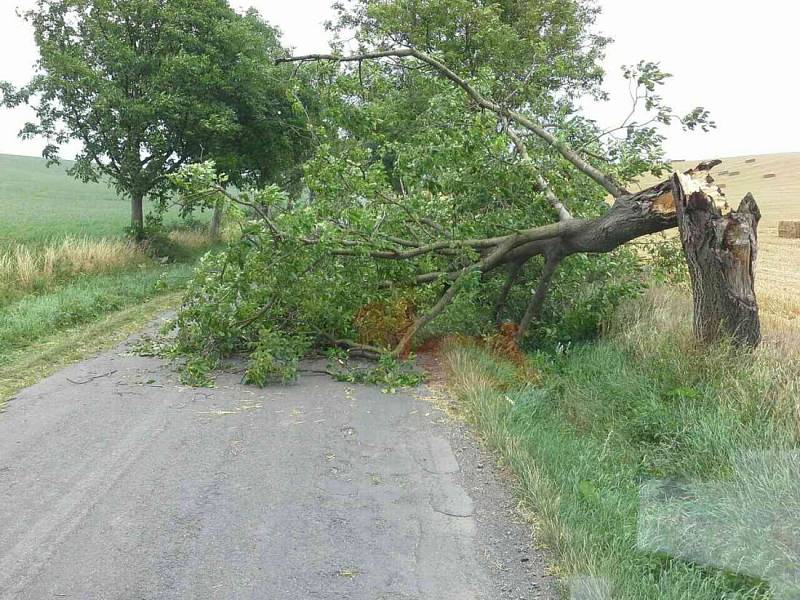 Následky čtvrteční odpolední bouřky v Olomouckém kraji