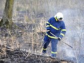 Požár lesa v Grygově