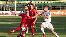 Fotbalisté HFK Olomouc (v bílém) prohráli v 1. kole MOL Cupu se Zbrojovkou Brno 0:3.