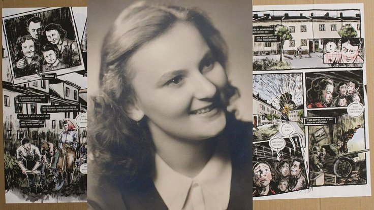 Květoslava Bartoňová (rozená Axmanová) na maturitní fotografii. Její příběh je jedním z komiksově ztvárněných osudůtři výjimečných Olomoučanek, které lze nově vidět k v krytu v Bezručových sadech