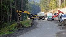 Oprava silnice přes Červenohorské sedlo u Loučné nad Desnou