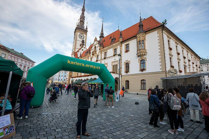 V centru města se uskutečnil festival vojenských hudeb, 27. srpna 2021 v Olomouci.