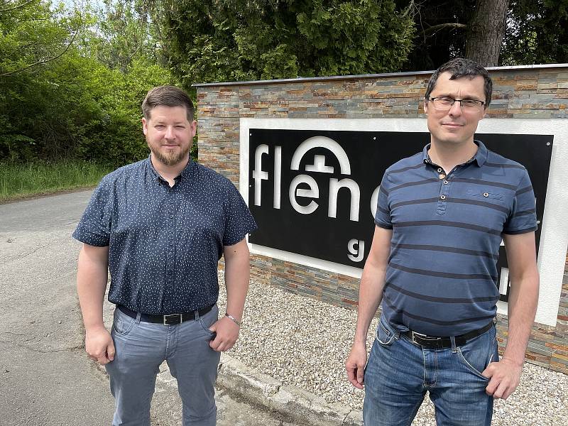 Aleš Horák (vlevo) a Michal Netolický, Flenexa, aquaponická farma Přáslavice