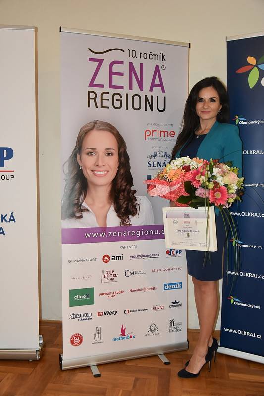 Vyhlášení Ženy regionu za Olomoucký kraj, 8. 10. 2019 - vítězka Romana Filípková