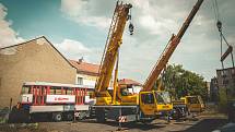 Olomoucká tramvaj T3 v centru Brandýse nad Labem-Staré Boleslavi