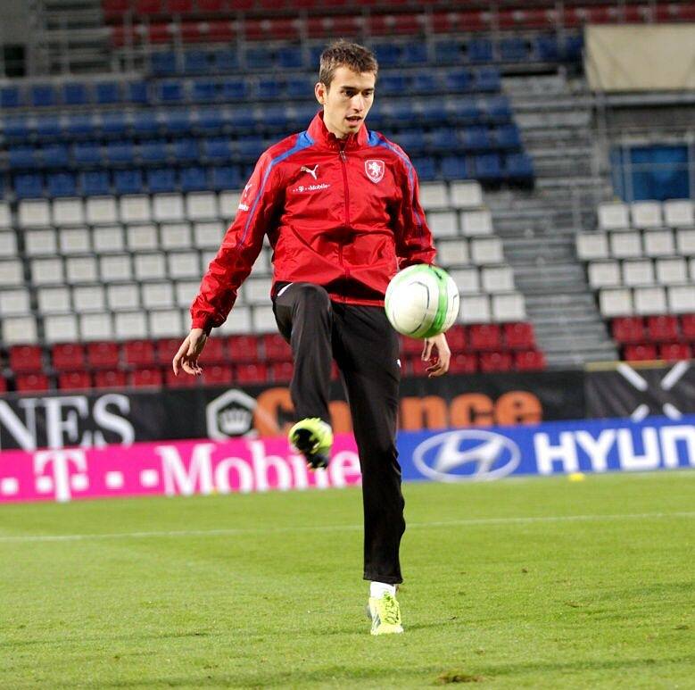 Trénink české reprezentace na Andrově stadionu v Olomouci