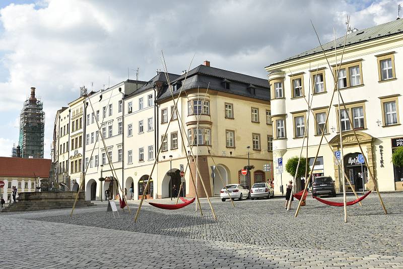 Architektonická instalace na Dolním náměstí v Olomouci, 3. 7. 2020
