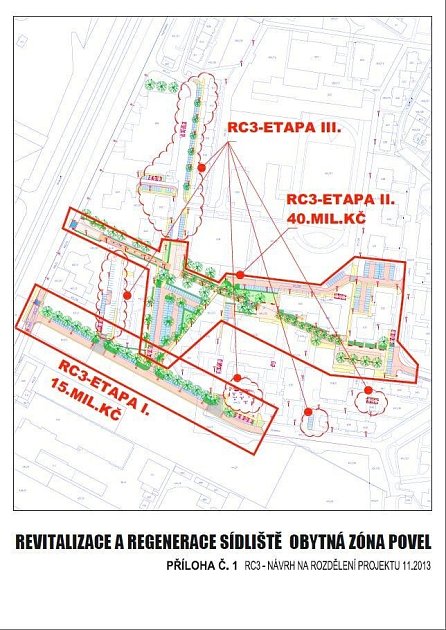 Přehled etap poslední fáze modernizace olomouckého sídliště Povel.