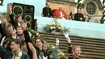 Papež Jan Pavel II. na setkání s mládeží na Svatém Kopečku