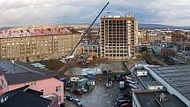 Rekonstrukce hotelu Sigma v Olomouci - odhalený skelet budovy