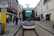 Tramvaj v Pekařské ulici v Olomouci. Ilustrační foto