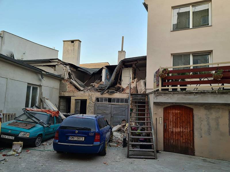 Výbuch v domě v centru Litovle, 25. září 2021