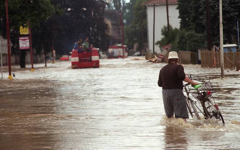 Litovel, Palackého ulice 8.7. 1997