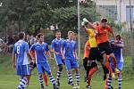 Fotbalisté Medlova (v oranžovém) proti Litovli