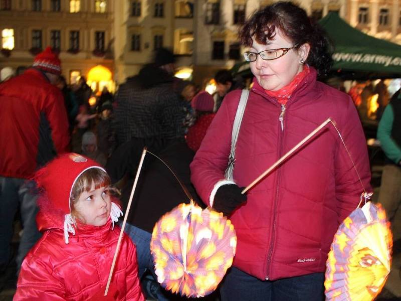 Lampionový průvod k výročí 28. října v Olomouci