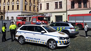 Zásah policistů a hasičů na Horním náměstí v Olomouci, 26. dubna 2024