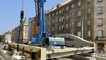 Stavba nového mostu na Masarykově třídě v Olomouci, 24. června 2021