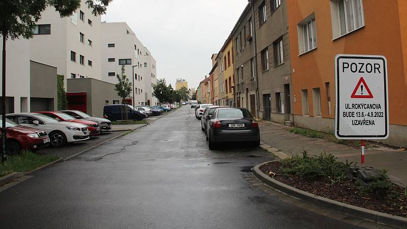 Rokycanova ulice v Olomouci 10. června 2022