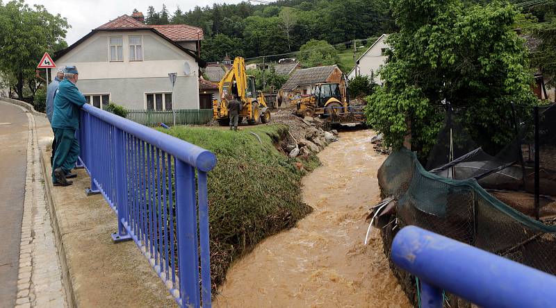 Břevenec po bleskové povodni, 8. června 2020 odpoledne