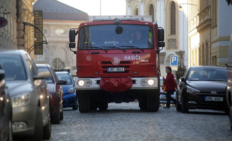 Hasiči testovali průjezdnost ulic v Olomouci