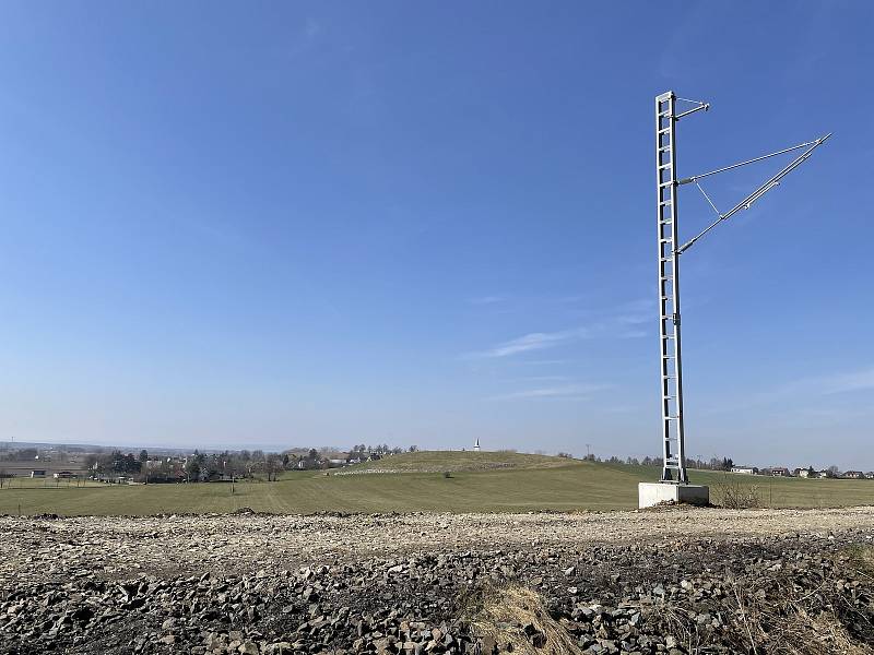 Železniční trať č. 290 v úseku Šternberk–Uničov prochází zásadní přestavbou, Mladějovice, 1. dubna 2021