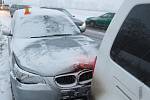 Nehoda tří osobních aut v ulici Šlechtitelů v Olomouci