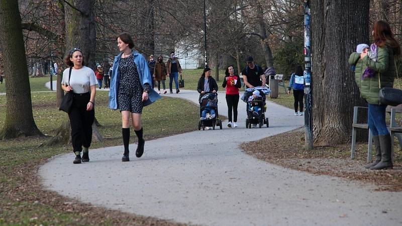 Čechovy sady v Olomouci v pátek 26. března 2021