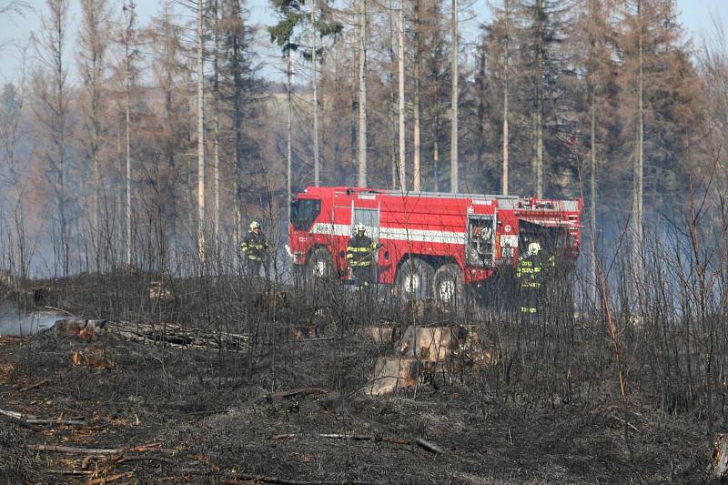 Hasiči v Olomouckém kraji v sobotu zasahovali u desítek požárů v přírodě.