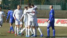 Rezerva olomoucké Sigmy (v modrém) porazila při své domácí jarní premiéře béčko Slovácka v poměru 3:1.