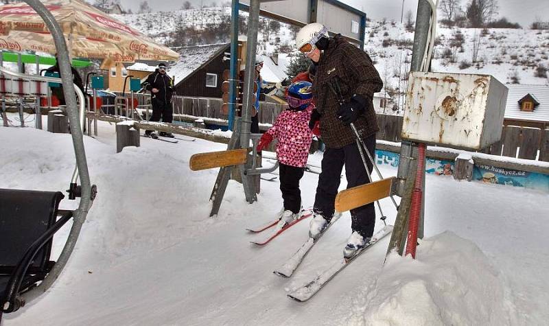 Lyžování ve ski areálu Branná, 3. ledna 2013