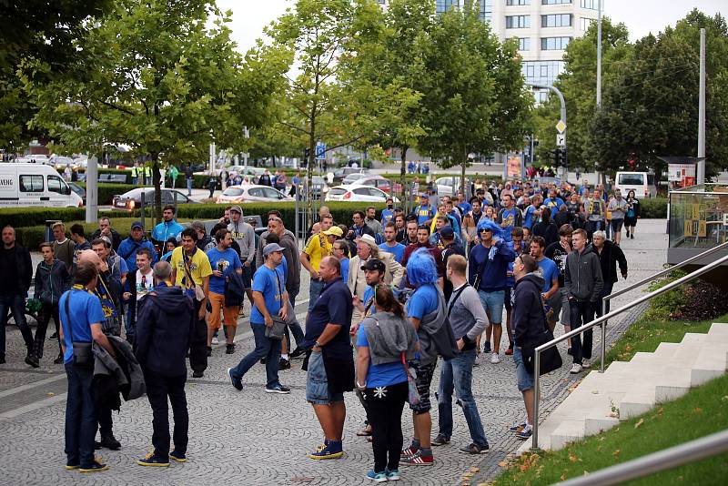 Okolí Androva stadionu před zápasem Evropské ligy mezi Zlínem a Tiraspolem