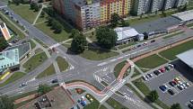 Rozšíření tramvajové trati na Nové Sady a do Slavonína. Na snímku je vizualizace - stav před - Zikova - Schweitzerova ulice