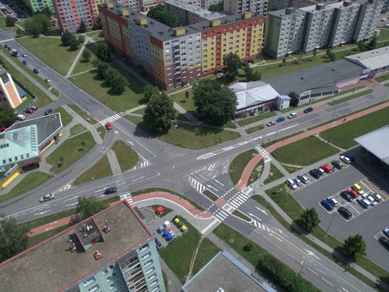 Rozšíření tramvajové trati na Nové Sady a do Slavonína. Na snímku je vizualizace - stav před - Zikova - Schweitzerova ulice