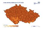 Riziko napadení klíštětem v ČR pro 10.5. 2022