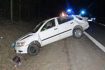 Nehoda opilého řidiče v mohelnické místní části Horní Krčmy