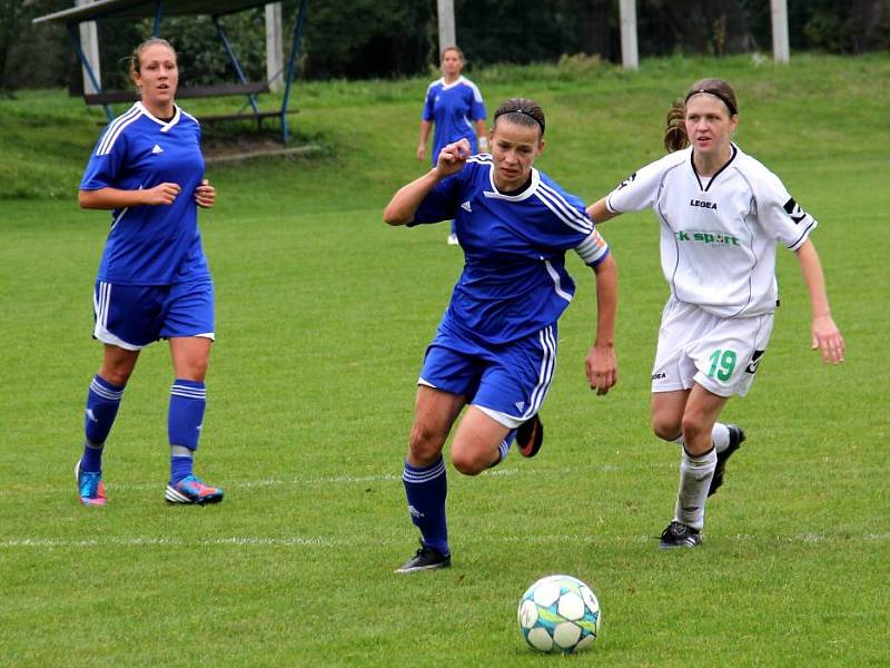 Olomoucké fotbalistky (v modrém) 