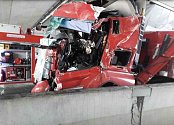 Havárie kamionu na D35 u olomoucké Olympie, 2. prosince 2021