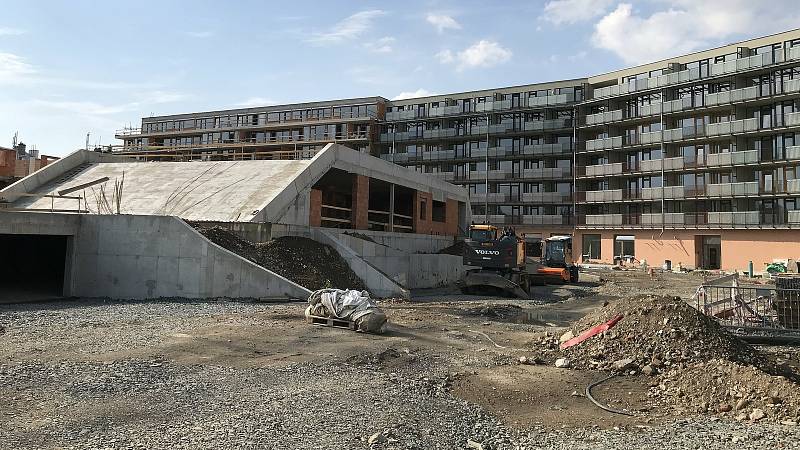 Olomouc - developerská výstavba Šantova. Srpen 2020