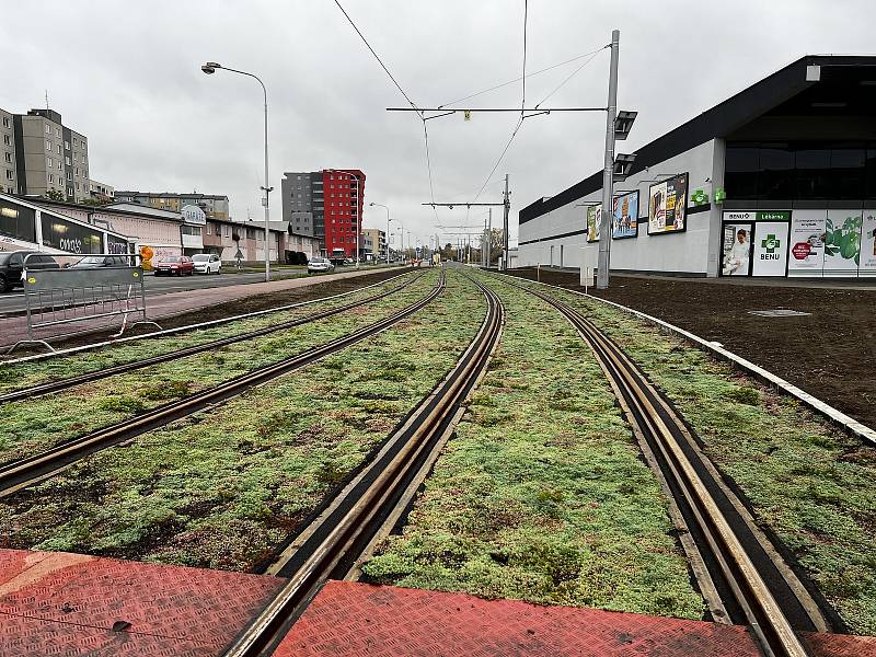 Nový úsek tramvajové trati na Nových Sadech v Olomouci, 28. října 2022