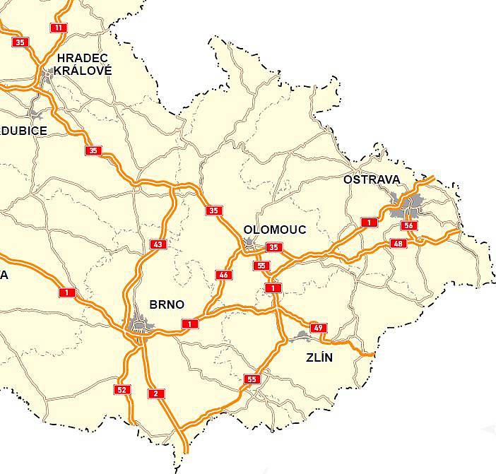 Dálniční síť na Moravě - výhled po výstavbě všech chystaných úseků