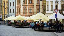 Zahrádky restaurací a cukráren v Olomouci, 11. 5. 2020