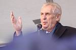 Miloš Zeman na cestě po Plzeňském kraji v říjnu 2017