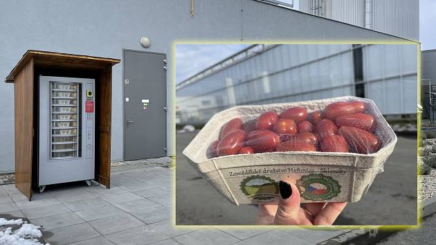 Automat na rajčata v Haňovicích. Prosinec 2021